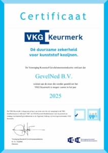 VKG Keurmerkcertificaat 2025 - GevelNed